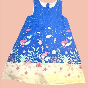 Tommy Bahama Mermaid Ocean Fantasy Lined Sundress Girls Size 5 6 Blue Pink